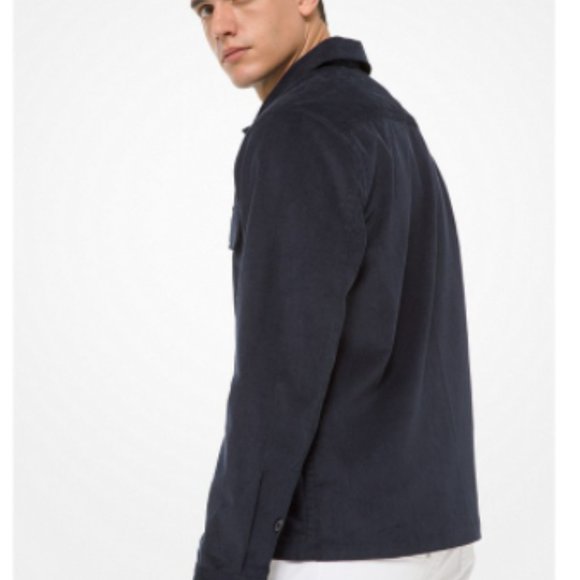 Michael Kors Mens Curdoroy Trucker Shirt - Navy Blue - Medium & Large - Picture 6 of 10